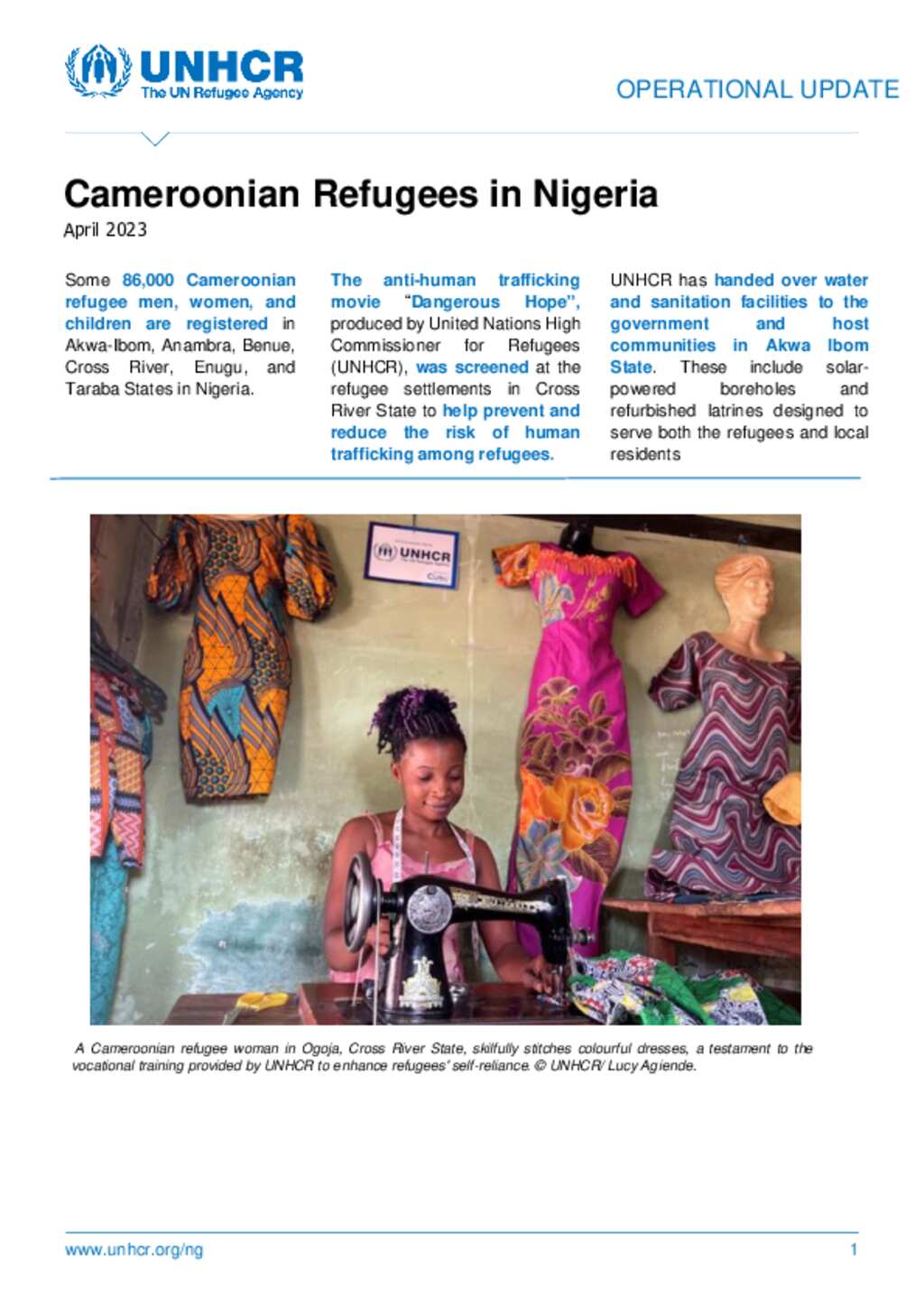 Document Unhcr Nigeria Cameroonian Refugees Operational Update