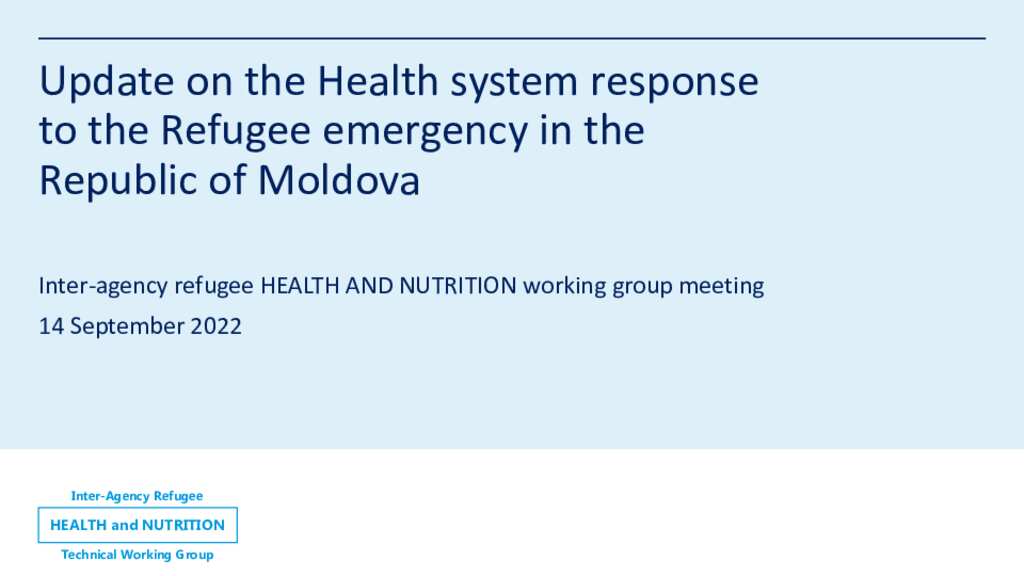 Document Ukraine Situation Moldova Update On The Health System