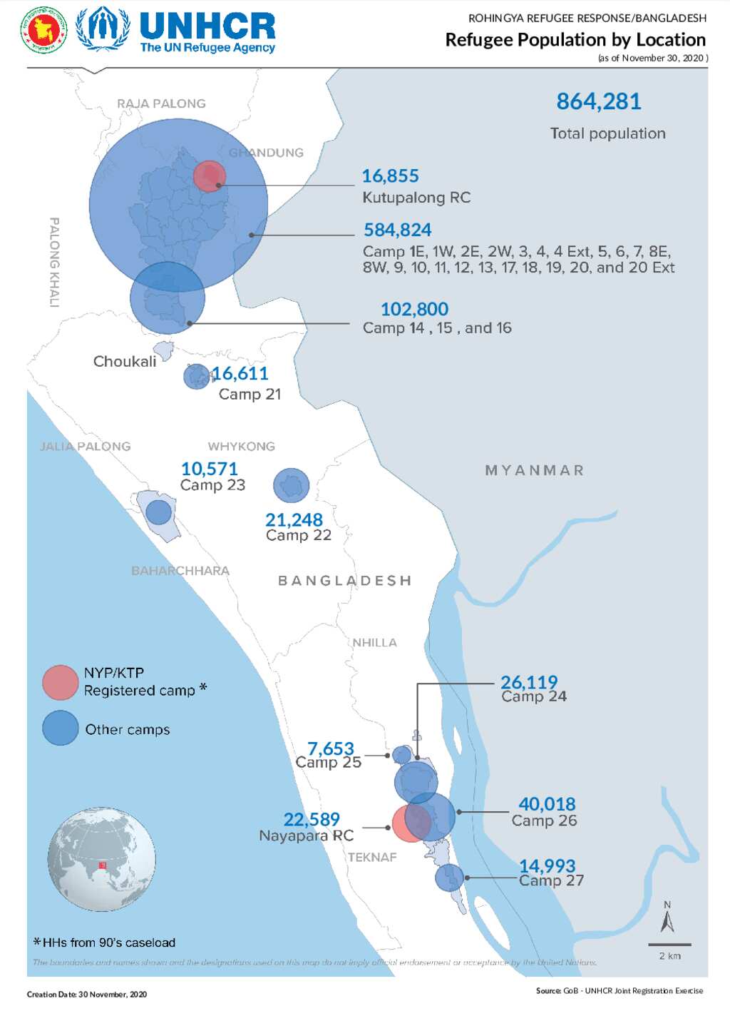 Document Joint Government Of Bangladesh UNHCR Population Map As Of