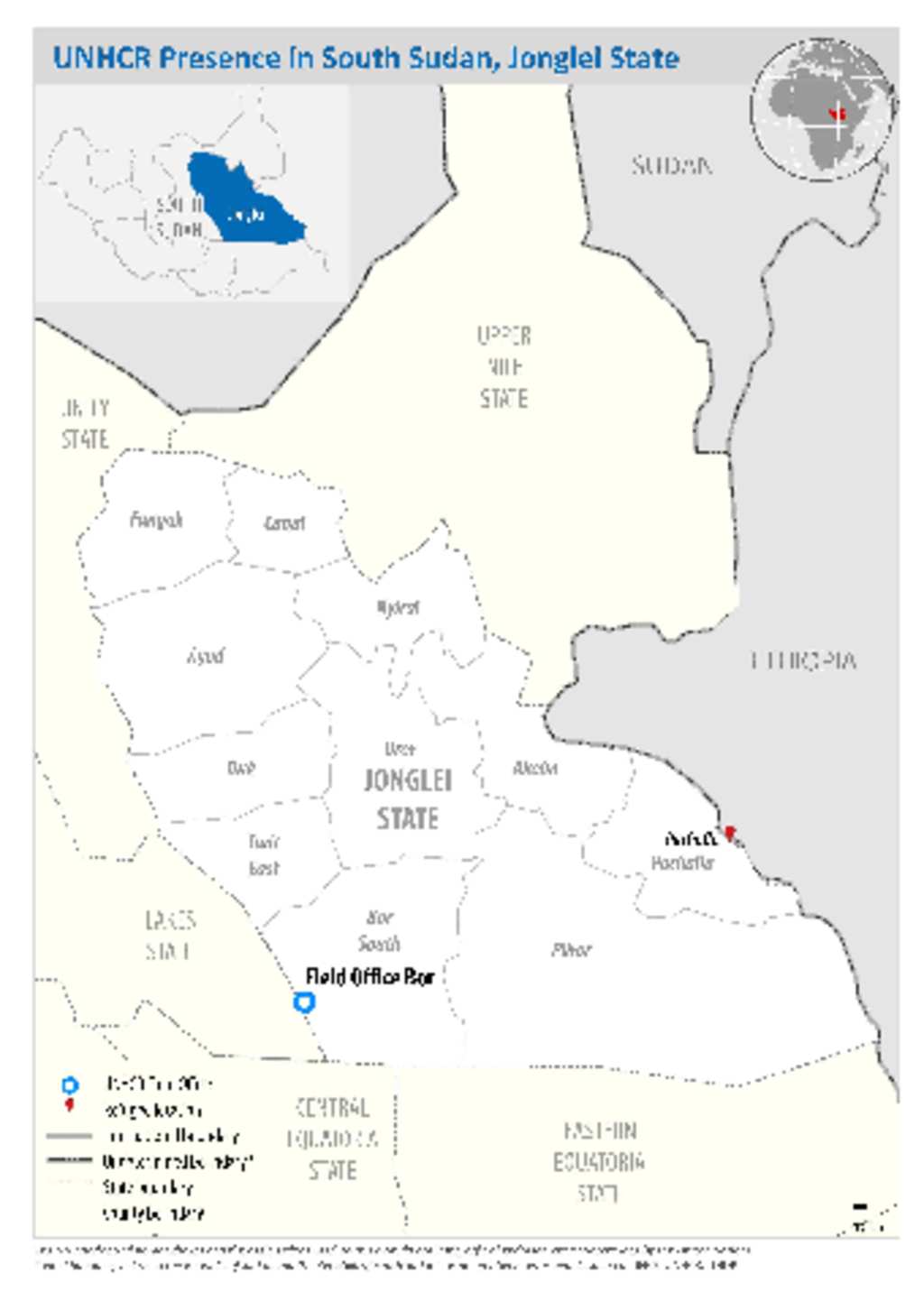 Document UNHCR Presence In South Sudan