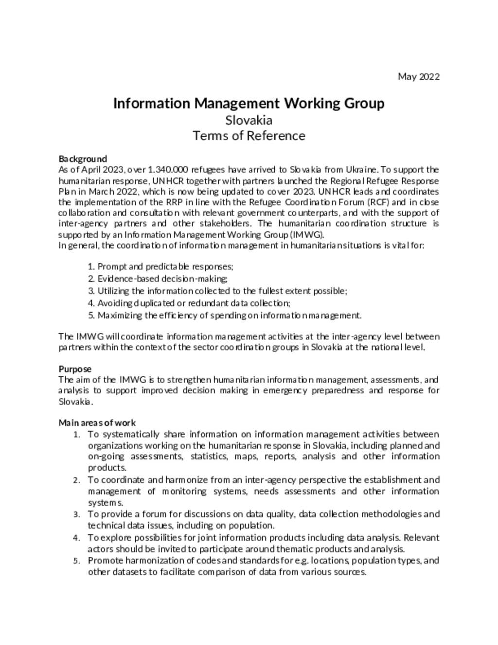 Document - Slovakia : IM WG Terms of Reference - May 2023