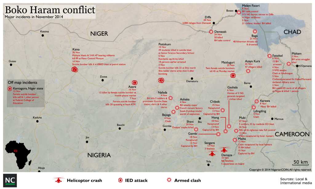 Document - Nigeria: Boko Haram Conflict - major incidents in November ...