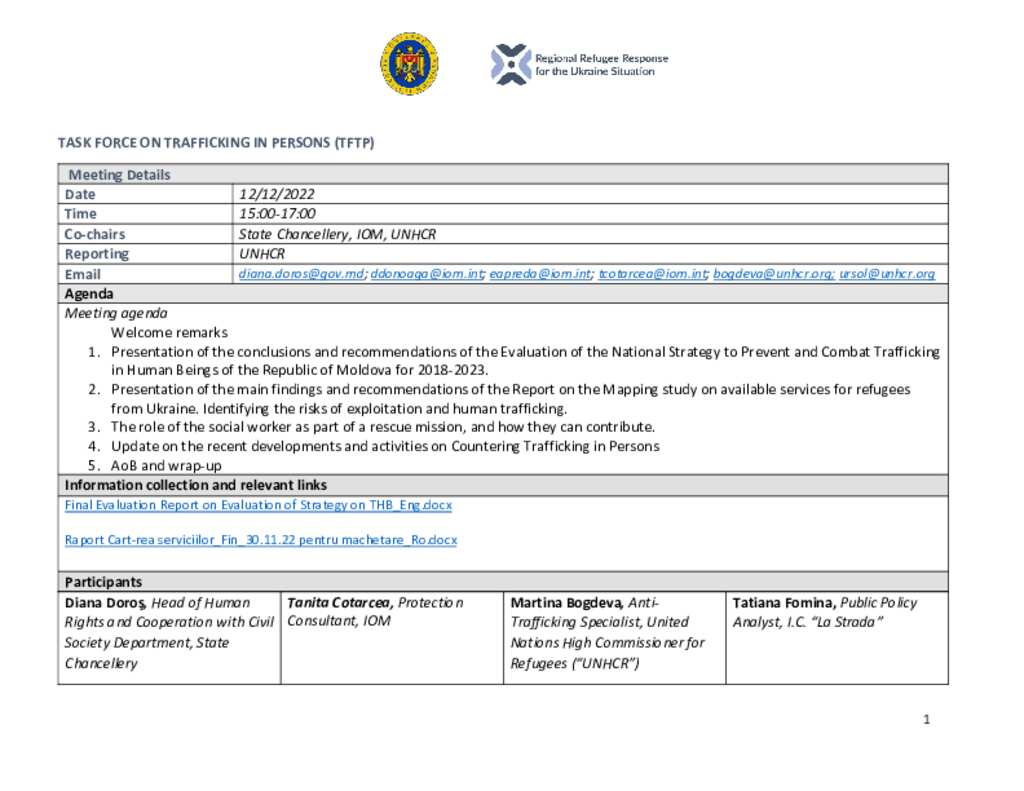 Document Ukraine Situation Moldova Protection Working Group Document Ukraine Situation Moldova Protection Working Group