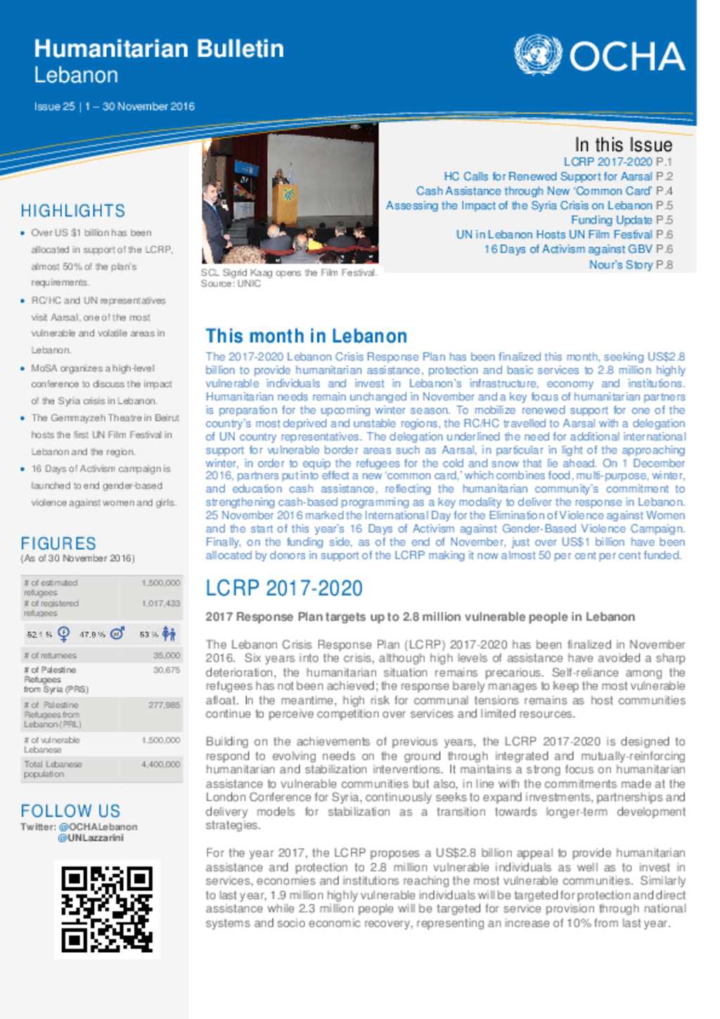 Document - OCHA Lebanon Humanitarian Bulletin # 25 English