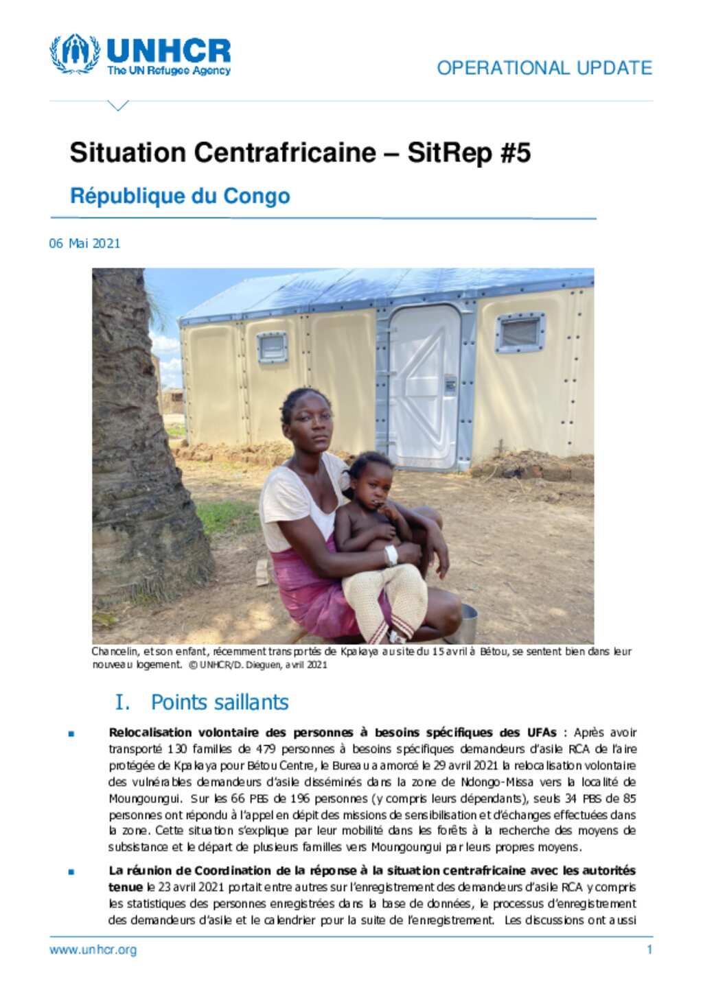 Document - République du Congo - Mise à jour opérationnelle (situation ...