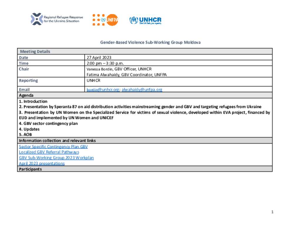 Document Ukraine Situation Moldova Gender Based Violence Sub Document Ukraine Situation Moldova Gender Based Violence Sub