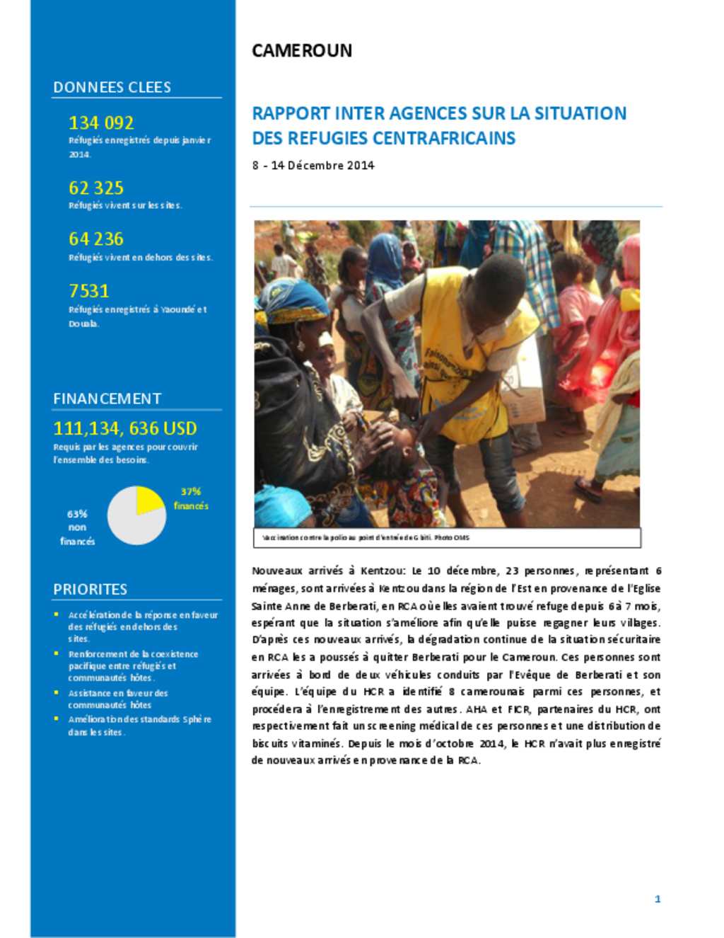 Document - Rapport Inter Agences sur la Situation des Réfugiés ...