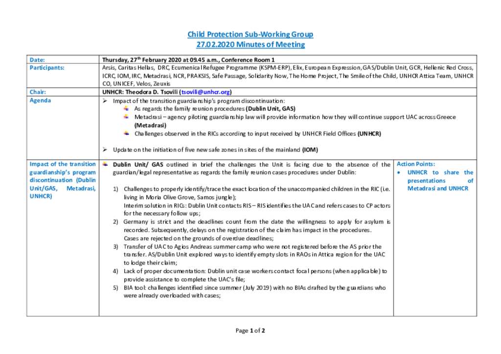 Document CPsWG Meeting Minutes 27 02 2020 Document CPsWG Meeting Minutes 27 02 2020