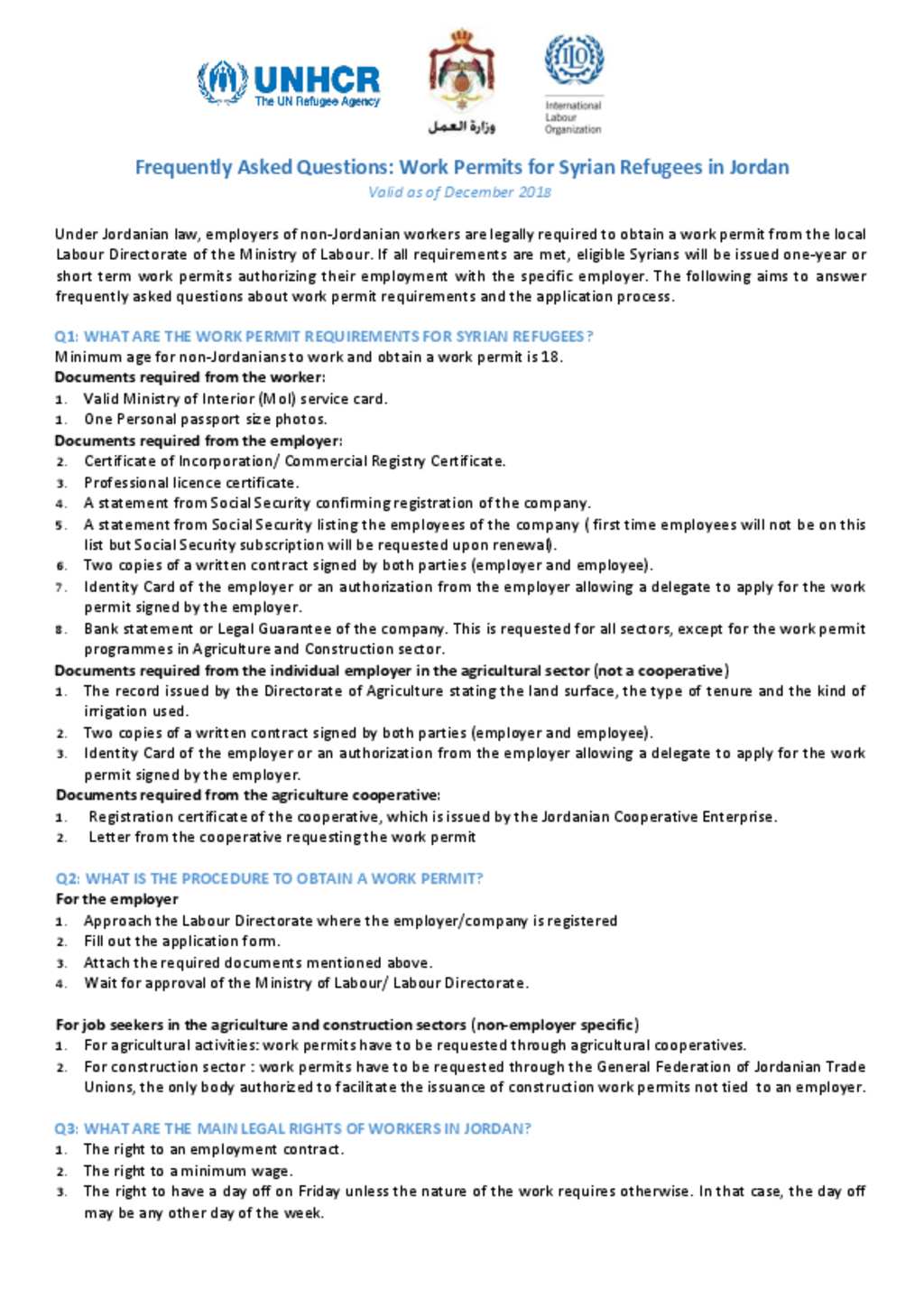 Document - Frequently Asked Questions: Work Permits for Syrian Refugees ...