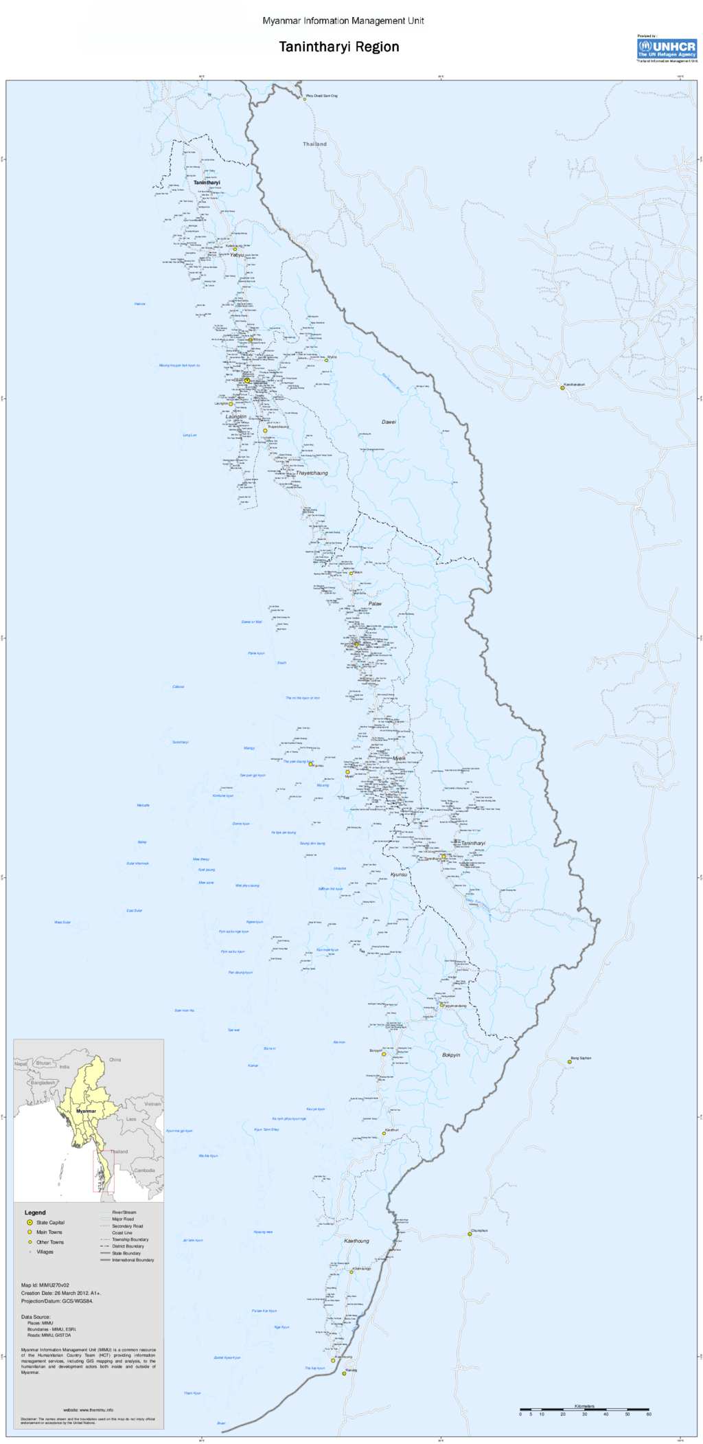 Document - Administrative Map - Tanintharyi Region Detailed