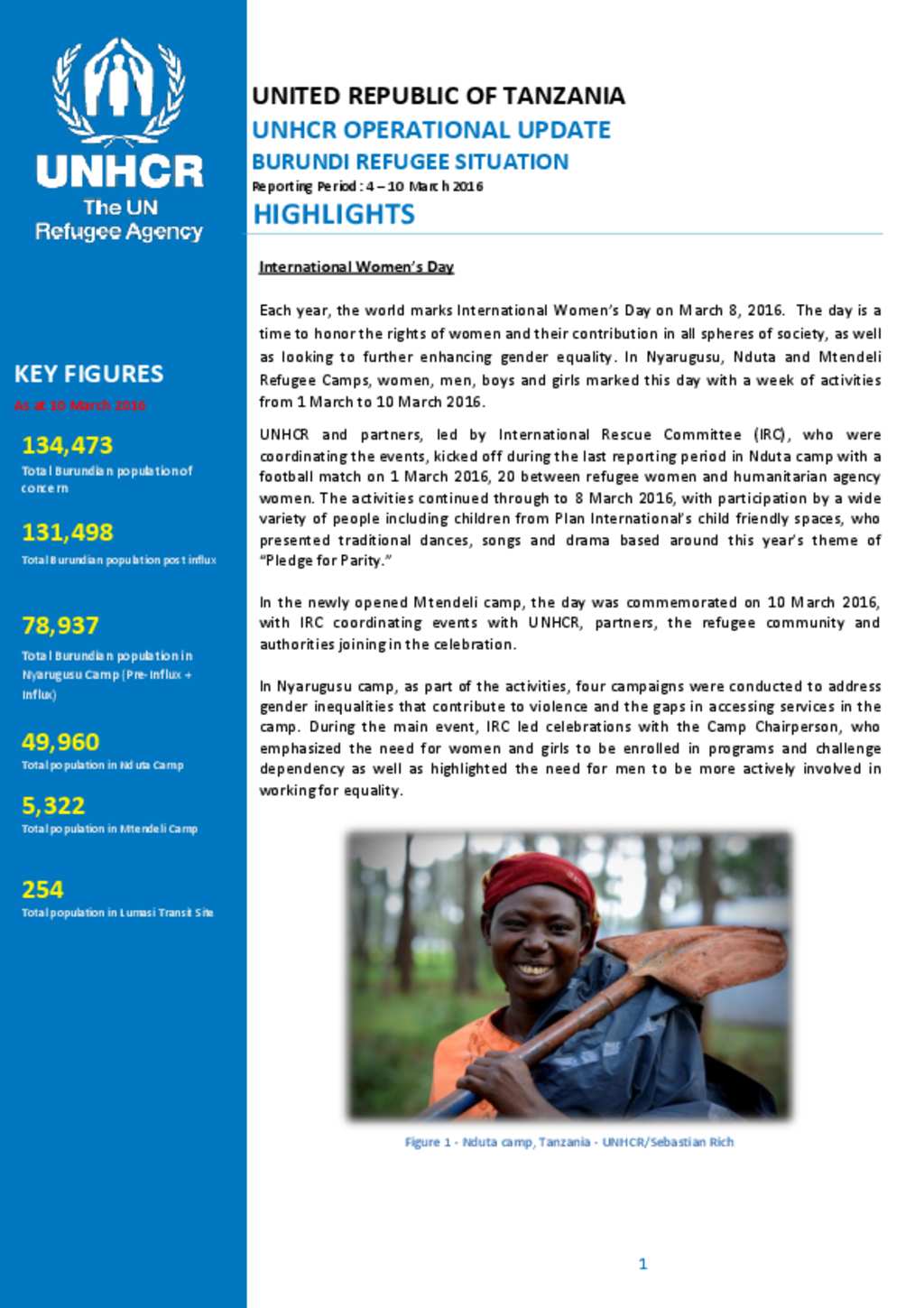 Document - Inter-Agency Operational Update - Burundi Refugee Situation