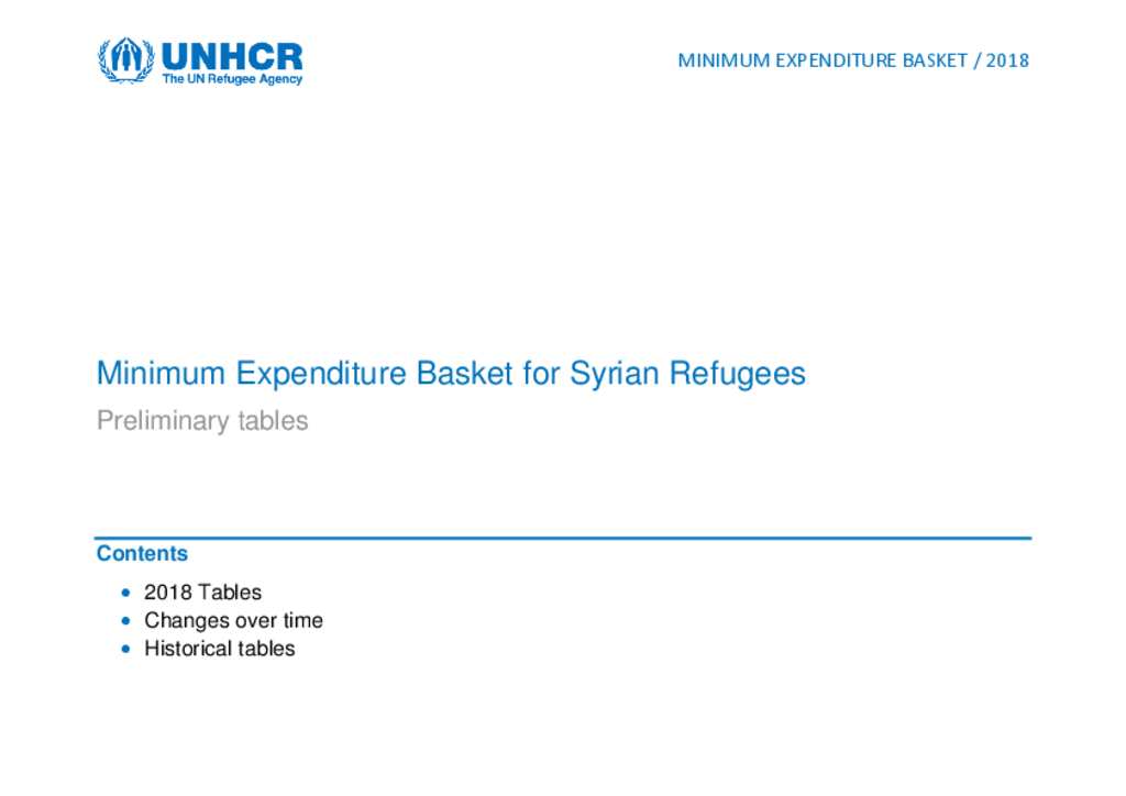Document Minimum Expenditure Basket for Syrian Refugees