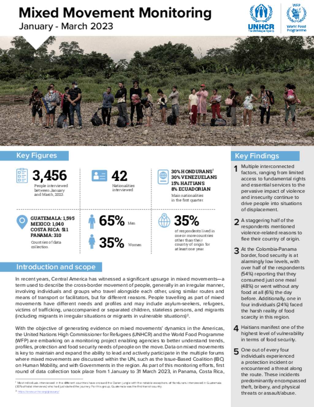 Document - Mixed Movement Monitoring Report | UNHCR-WFP | Q1 2023