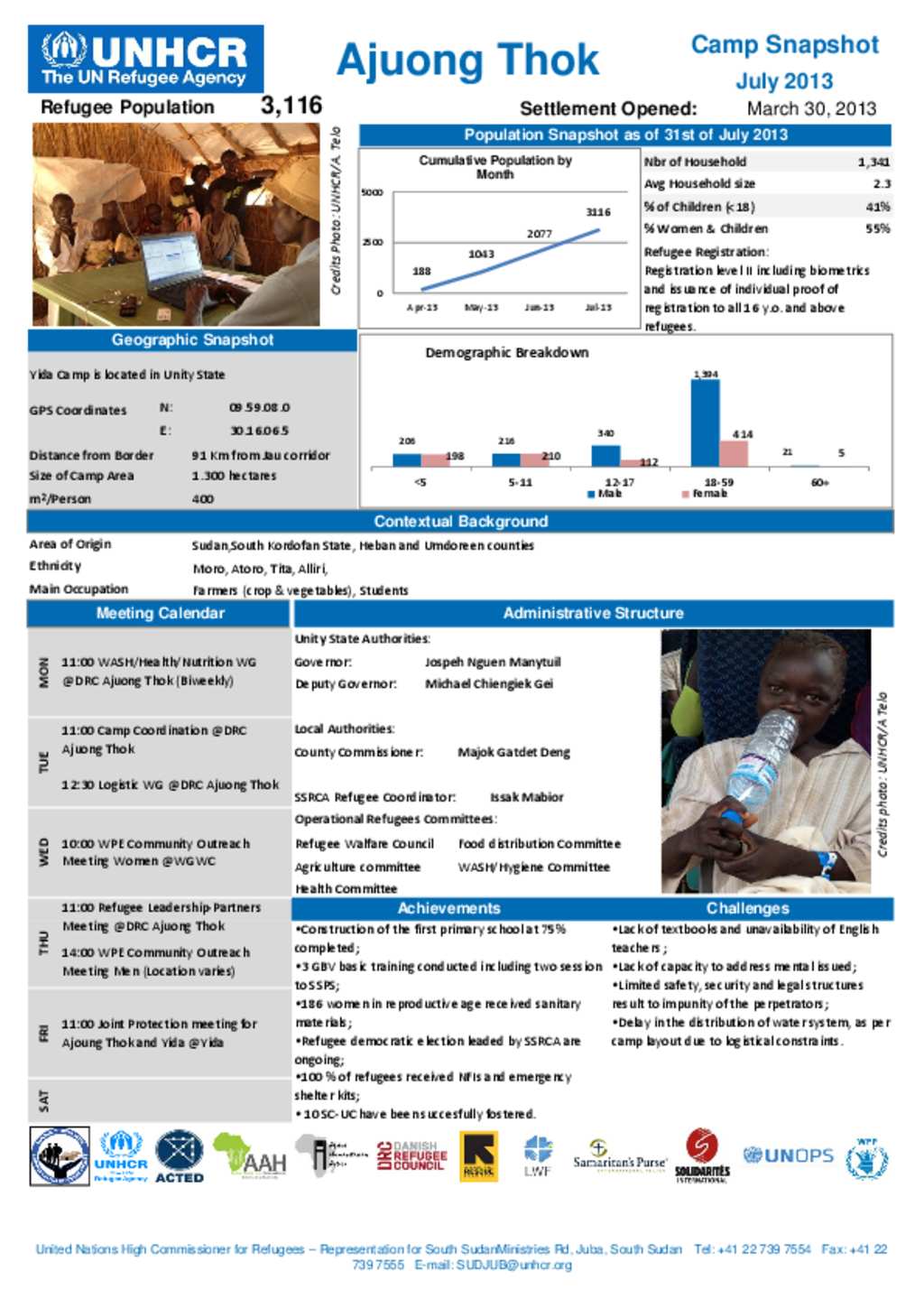 Document - Ajuong Thok Camp Snapshot as of July 2013