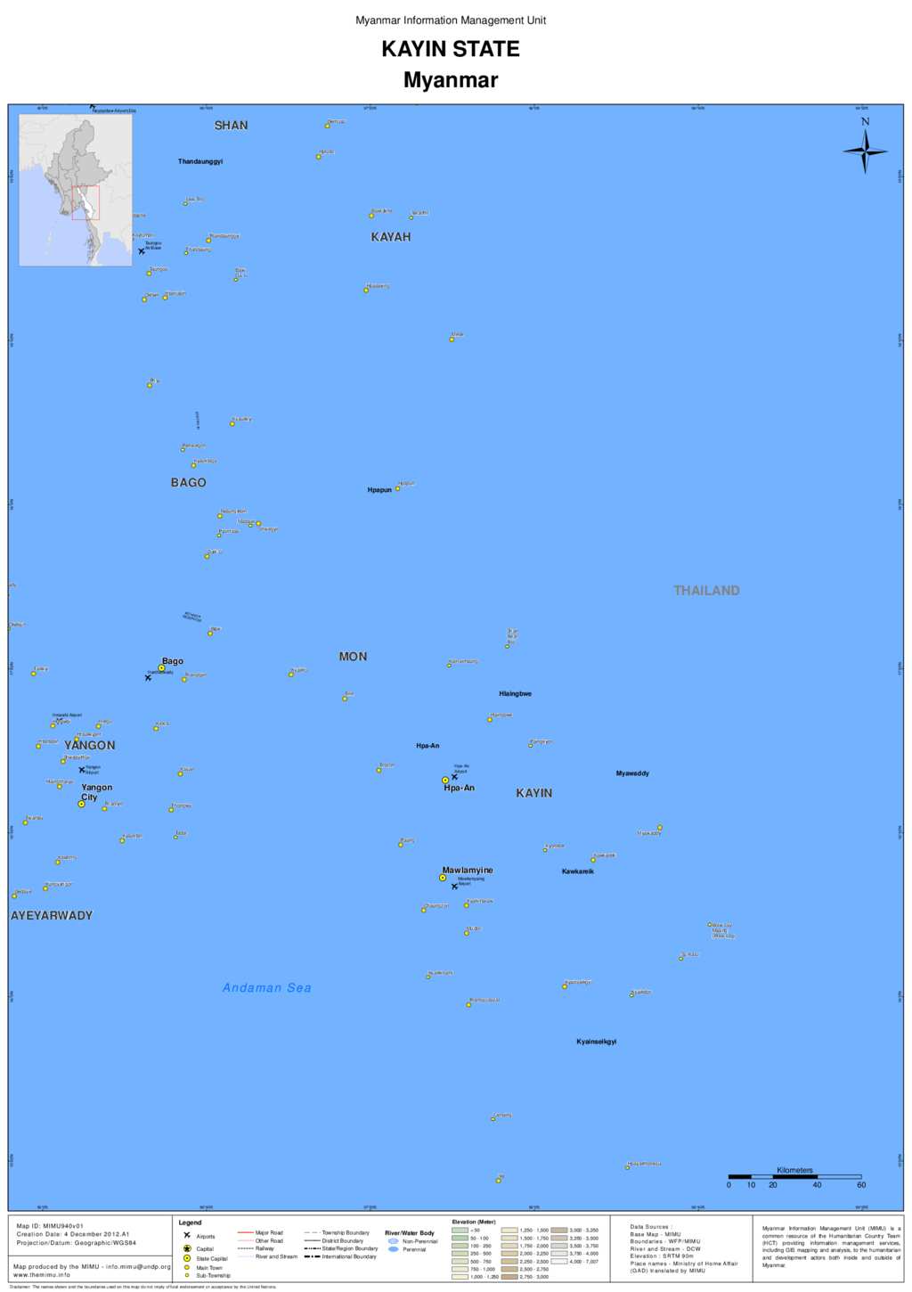 Document - Administrative Map - MIMU Kayin State A1