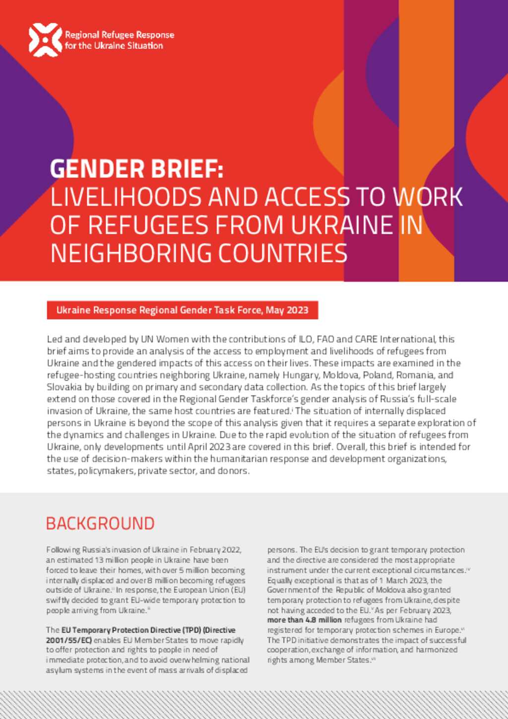 Document RGTF Gender Brief Livelihoods And Access To Work Of Document rgtf gender brief livelihoods and access to work of