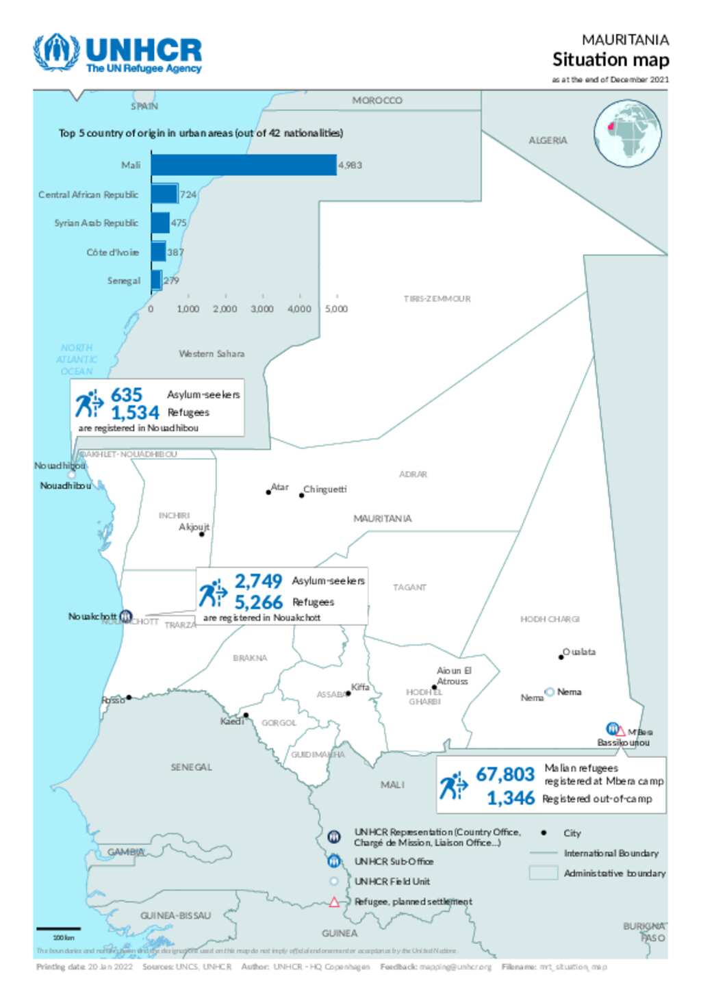 Document - Mauritania - Situation map as at end of December 2021