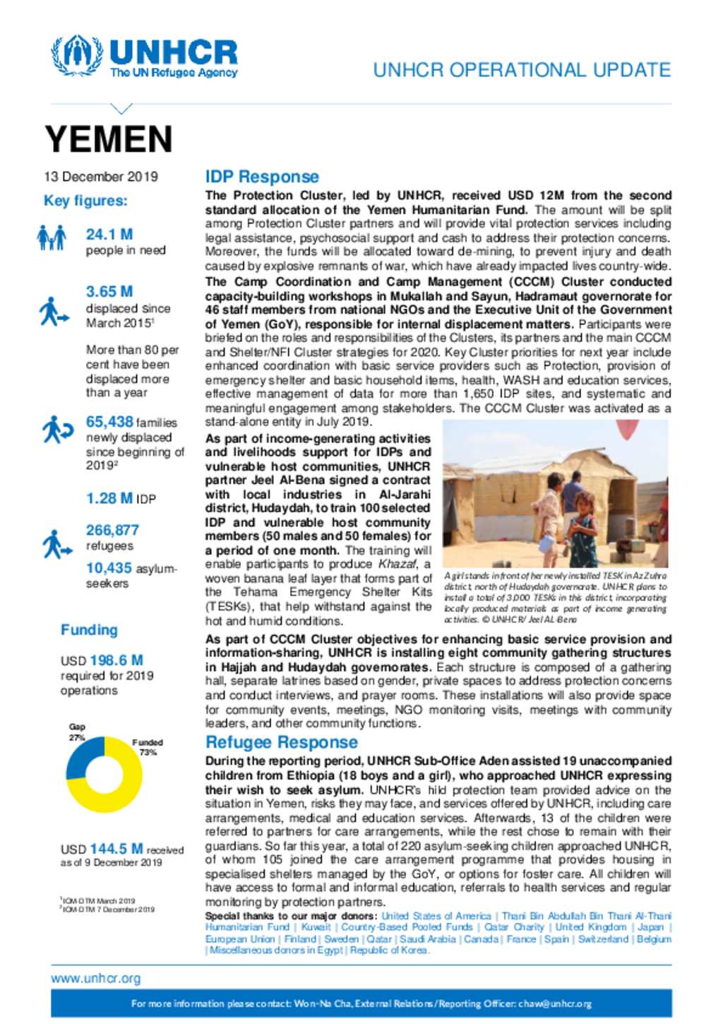 Document - Yemen situation update 13 December, 2019