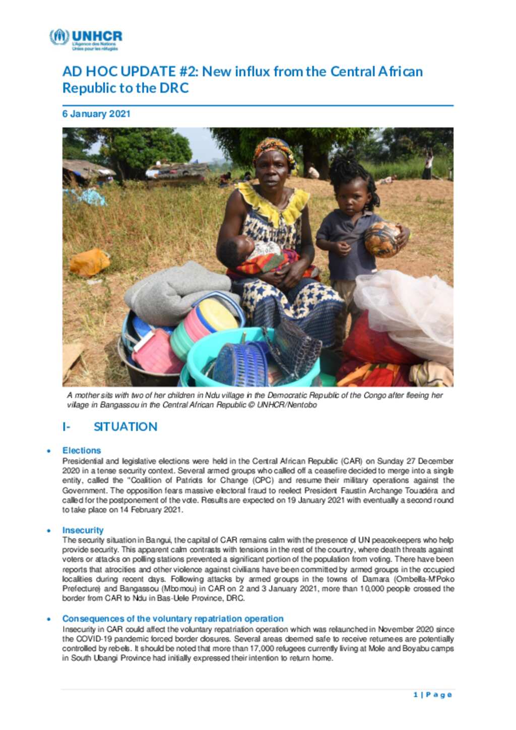 Document - AD HOC UPDATE #2_New influx from the Central African ...