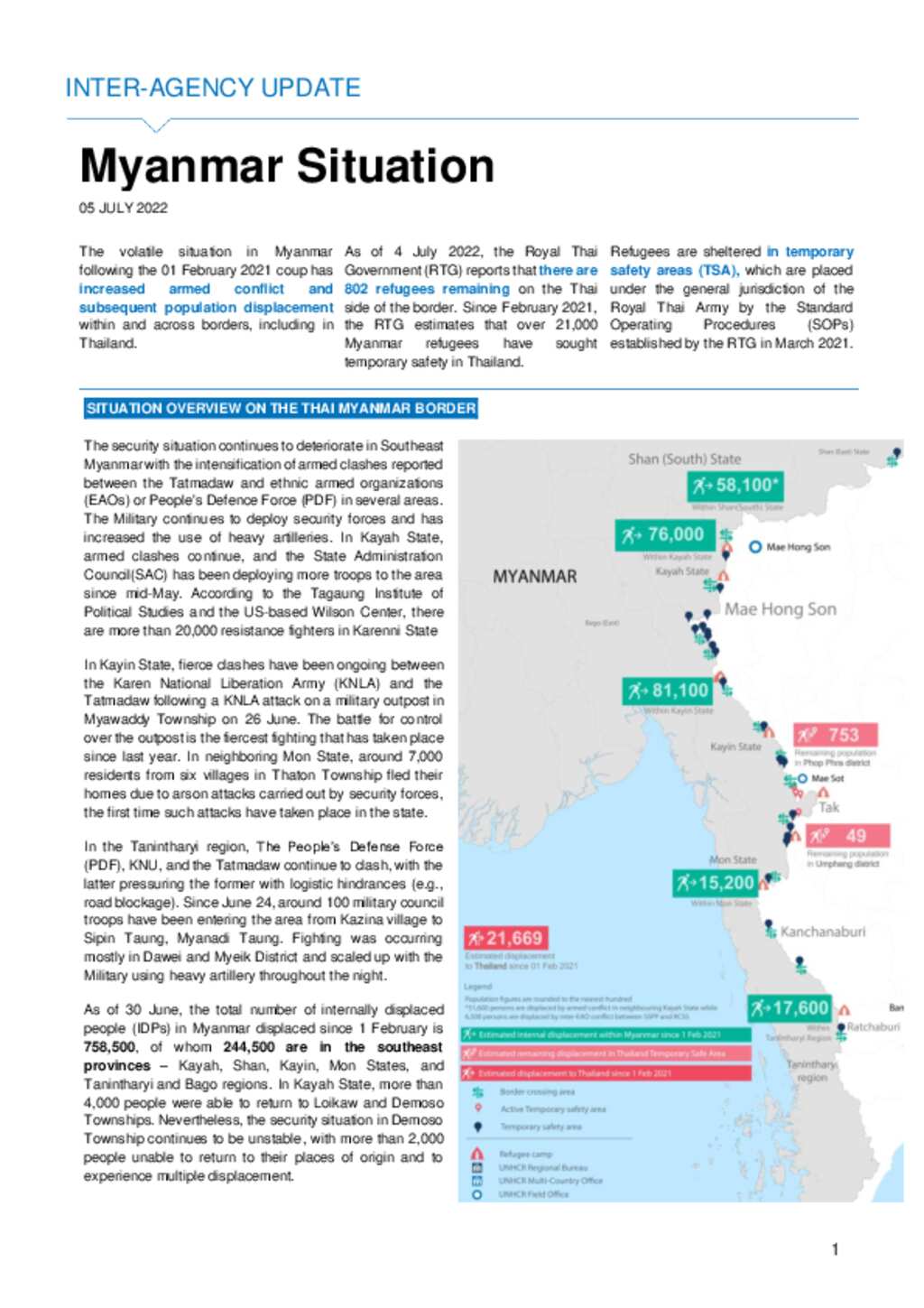 Document - Thailand: Inter-Agency Update - July 2022 (Myanmar Emergency)