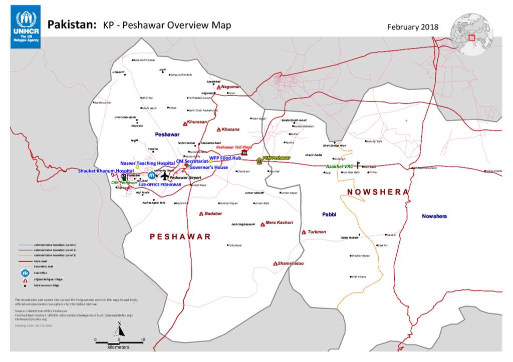 Document PakistanMapOverview of Afghan Refugee Population and UNHCR