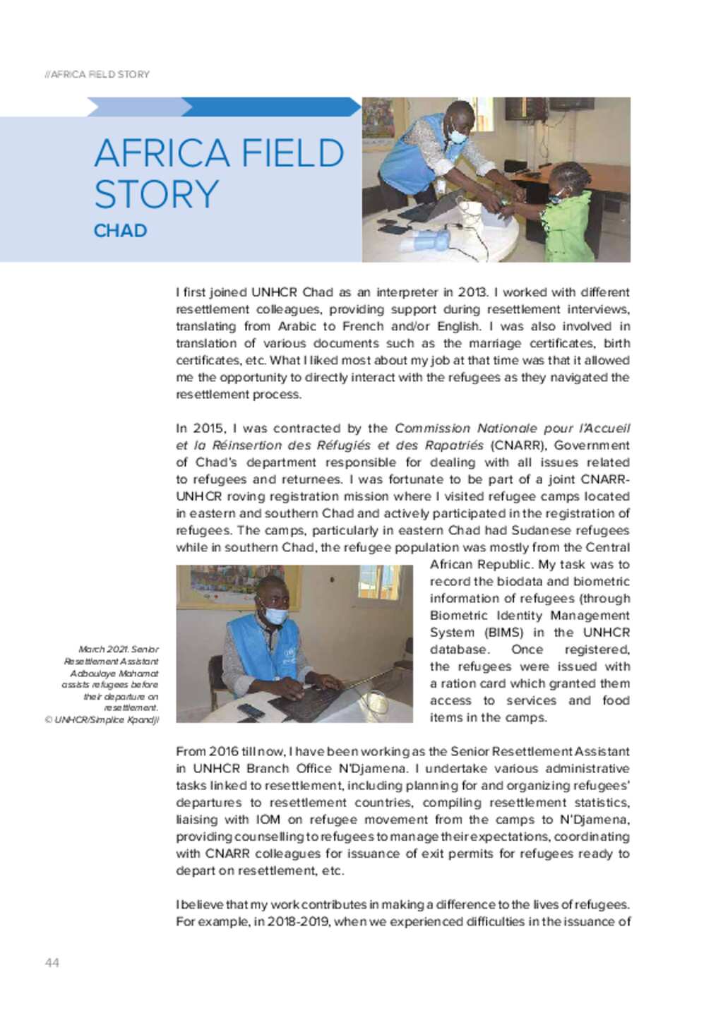 Document - UNHCR Resettlement : Africa Field Story - Chad