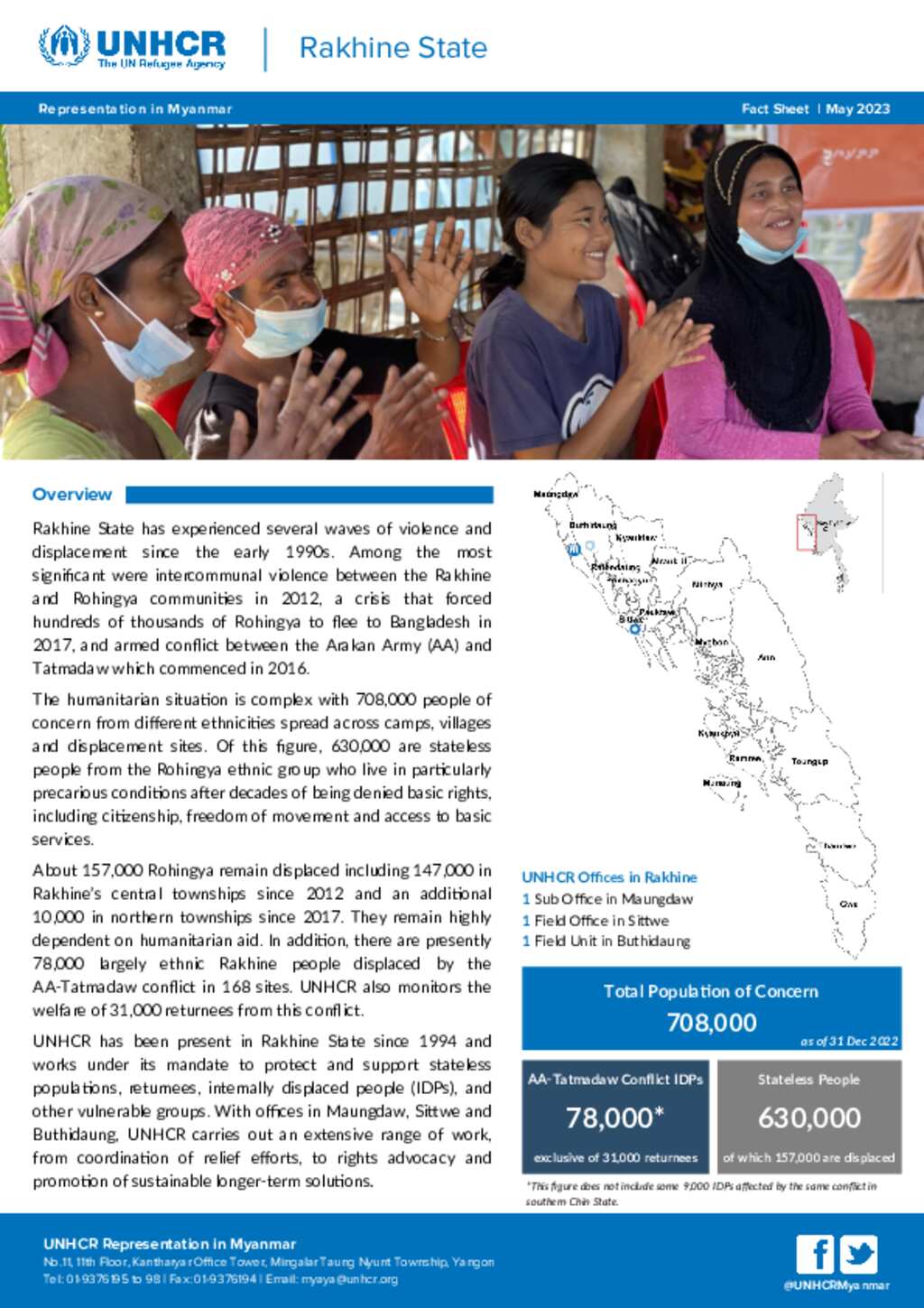 Document UNHCR Myanmar Rakhine Fact Sheet (May 2023 English)