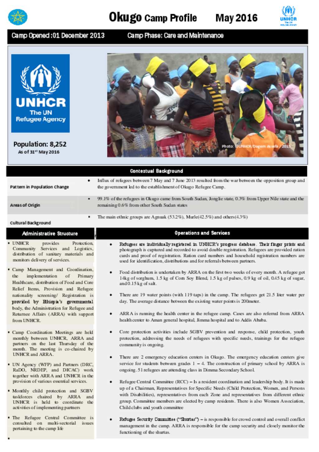 Document - Okugo Refugee Camp profile - Gambella, Ethiopia, May 2016