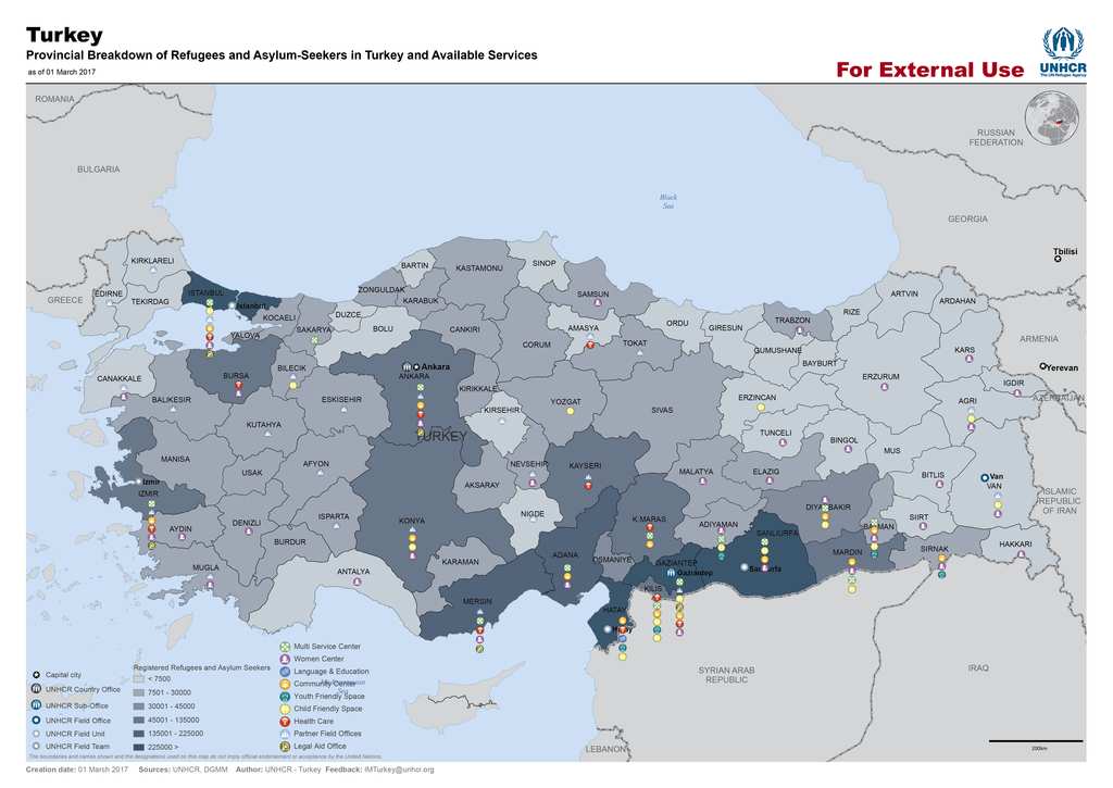 Document - UNHCR Turkey: Provincial Breakdown of Refugees and Asylum ...