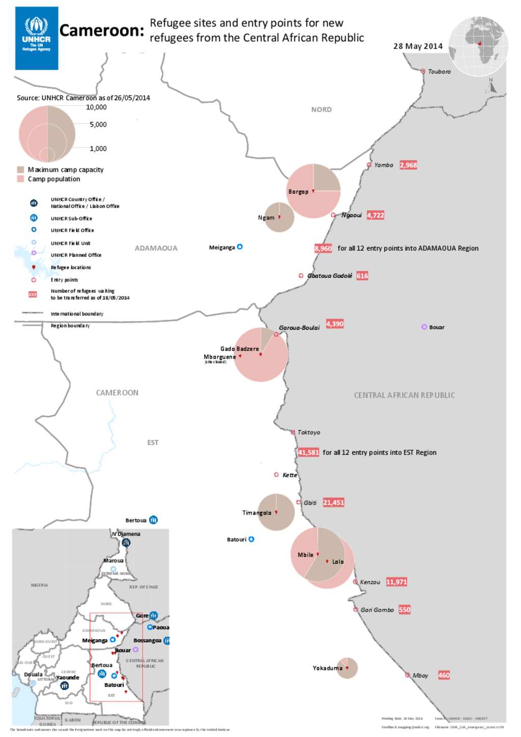 Document - Cameroon - Map of Refugee Sites and Entry Points for CAR ...