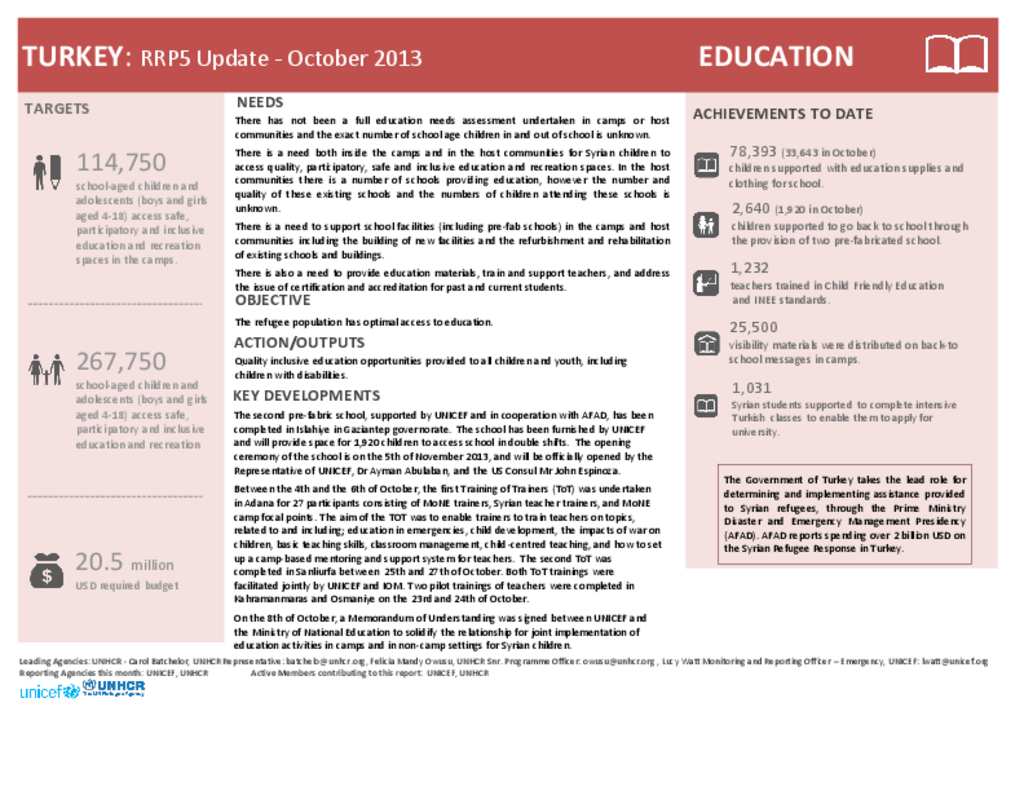 Document - RRP5 Update - October: Education