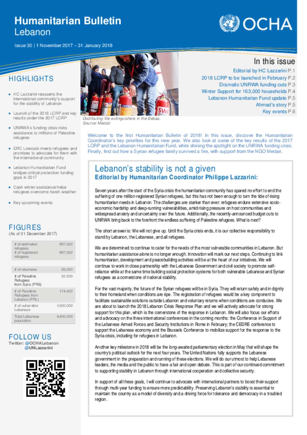 Document - OCHA Lebanon Humanitarian Bulletin Issue# 30 In English