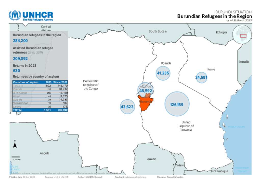 Document - Burundi Situation Map - 31 March 2023