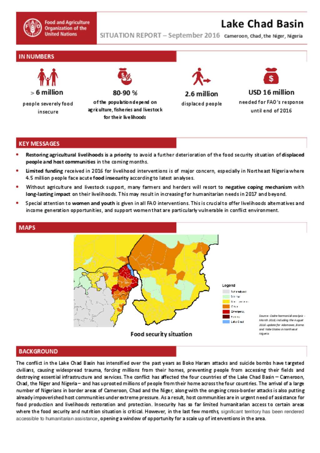 Document - Lake Chad Basin Situation Report, September 2016