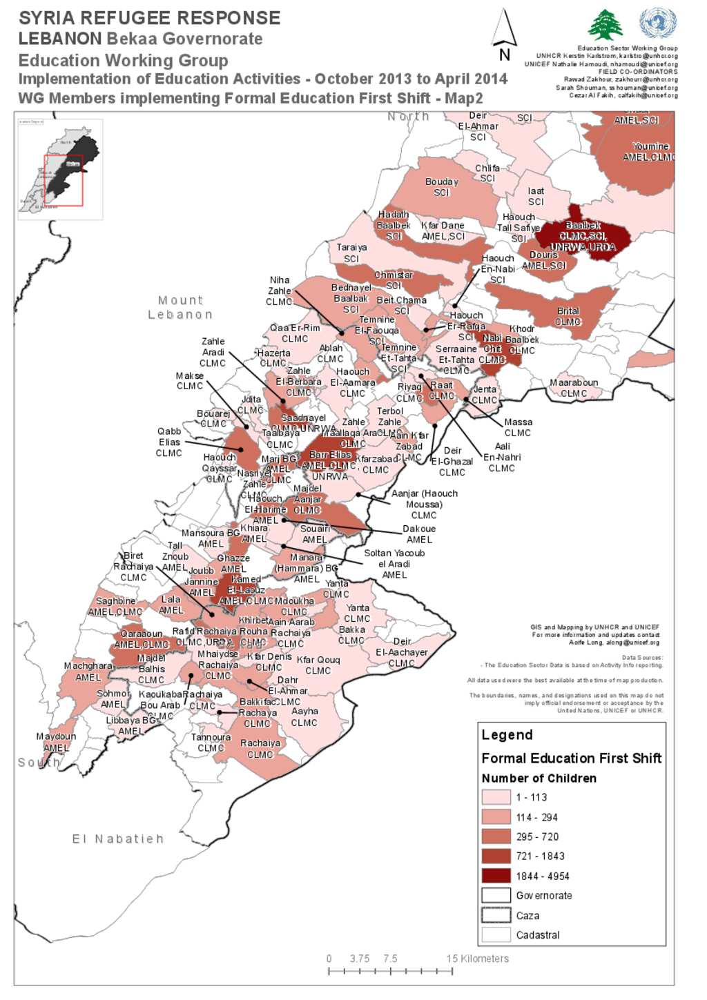 Document - Education - Formal Education First Shift in Bekaa Map 2