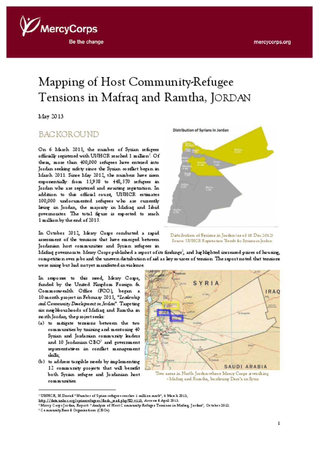 cámara Crueldad Marco de referencia Document - Mapping of Host Community-Refugee Tensions in Mafraq and Ramtha