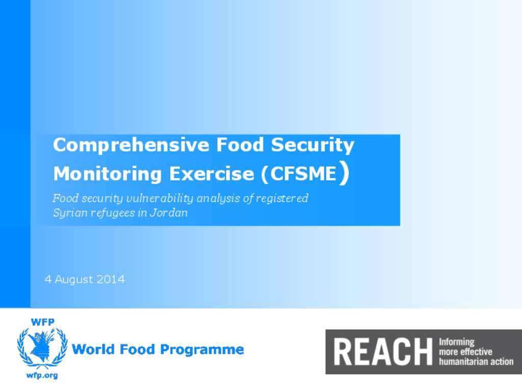Document WFP/REACH Comprehensive Food Security Monitoring Exercise