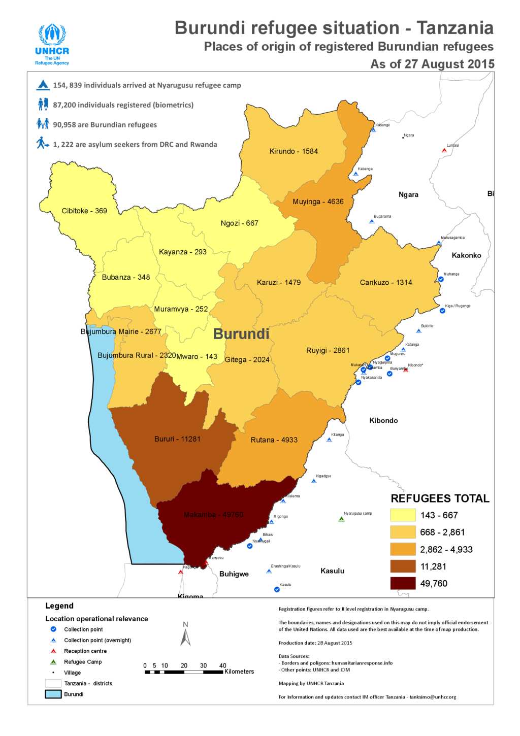 Document UNHCR_Tanzania_Map_Places of origin of Burundian refugees in