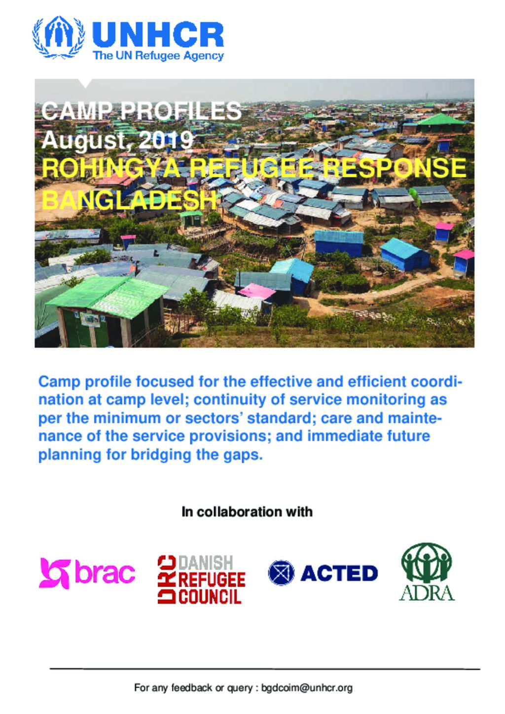 Document - Bangladesh: Camp Profiles - August 2019