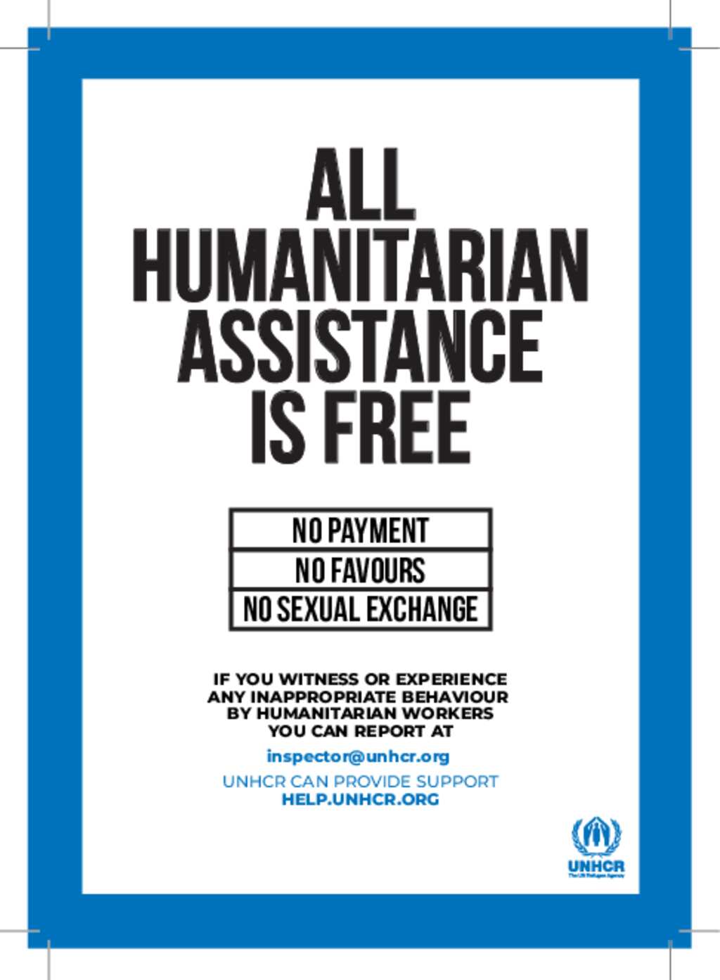 Document - PSEA Flyer: All Humanitarian Assistance is Free (English)