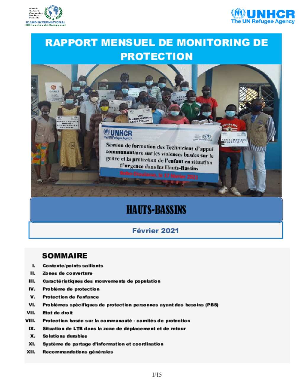 Document - UNHCR BURKINA_FASO Rapport Mensuel De Monitoring De ...