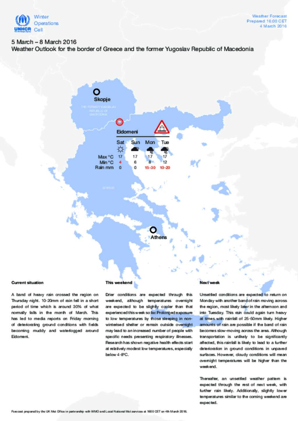 Document Weather Outlook For The Border Of Greece And The Former Yugoslav Republic Of Macedonia 05 08 March