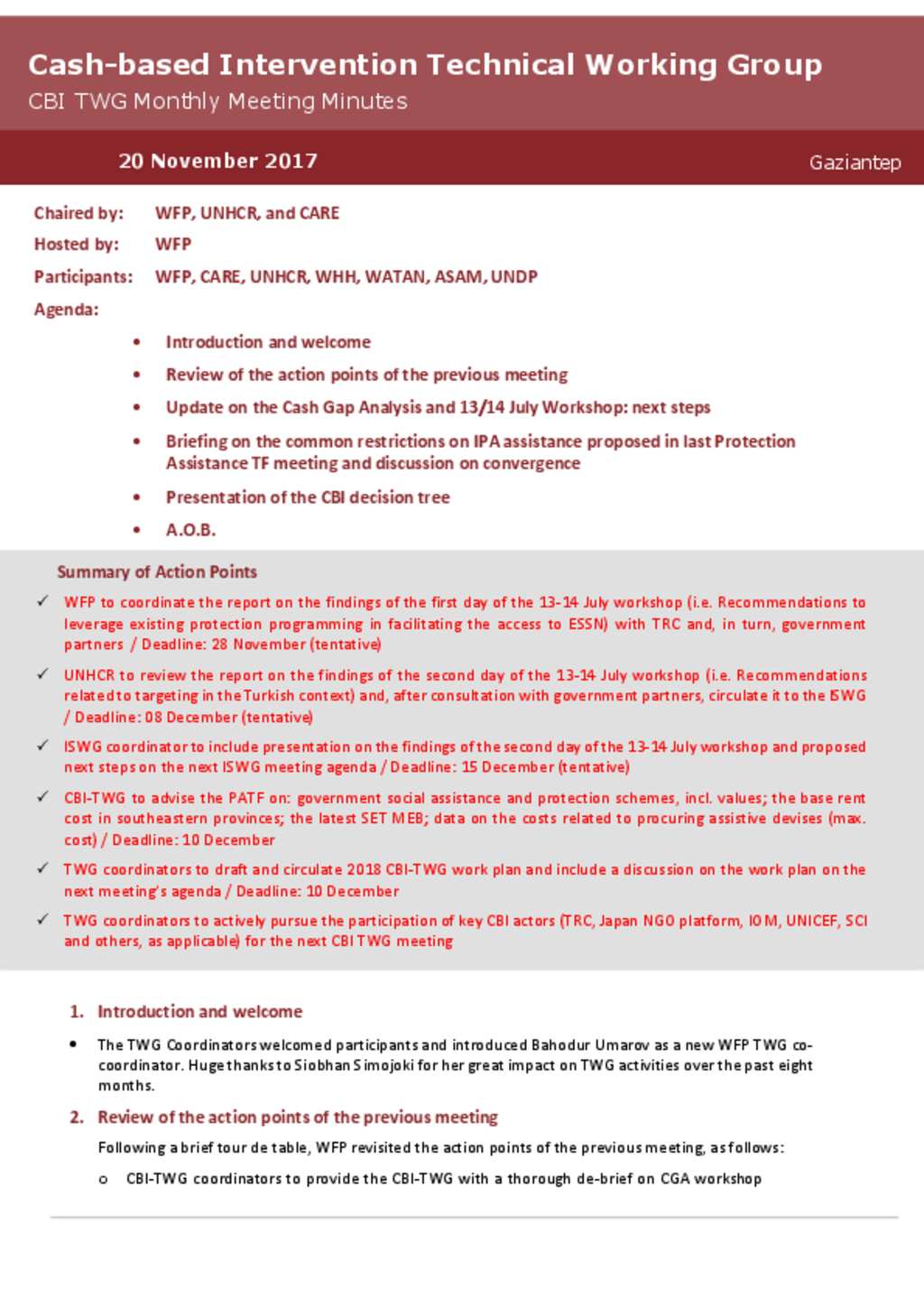 Document - Turkey: CBI Technical Working Group Meeting Minutes - 20 ...