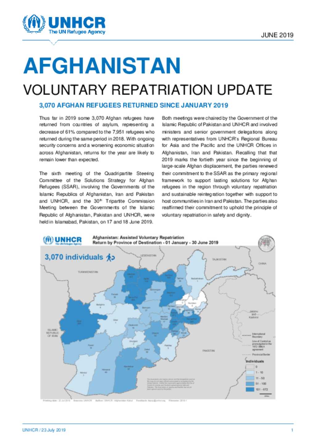 Document - Afghanistan: Voluntary Repatriation Update (June 2019)