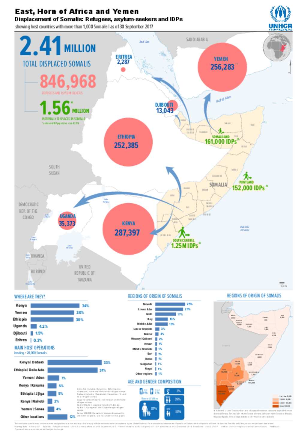 Document - Map/graphic Showing The Displacement Of Somalis In In The ...