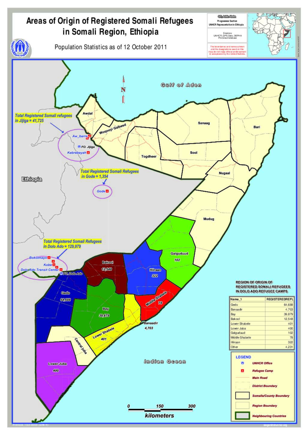 Document Map Somali Refugees By Country Of Origin