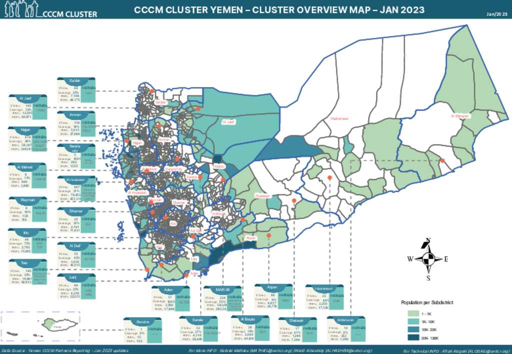 Document - CCCM Cluster Yemen - SITUATION OVERVIEW MAP – JAN 2023