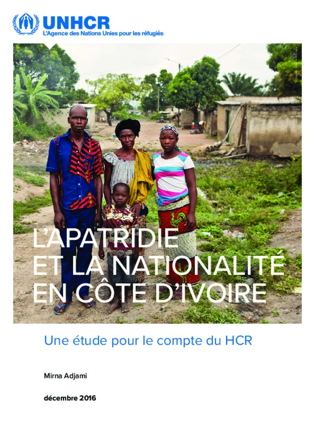 Document - L’apatridie et la nationalité en Côte d'Ivoire