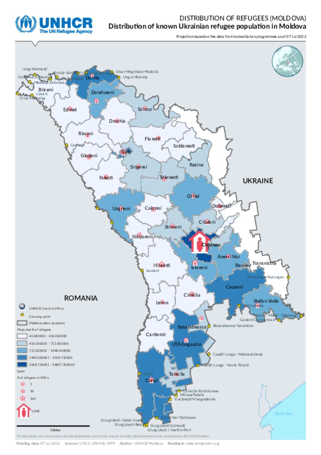 Document Ukraine Situation Moldova Distribution of known Ukrainian