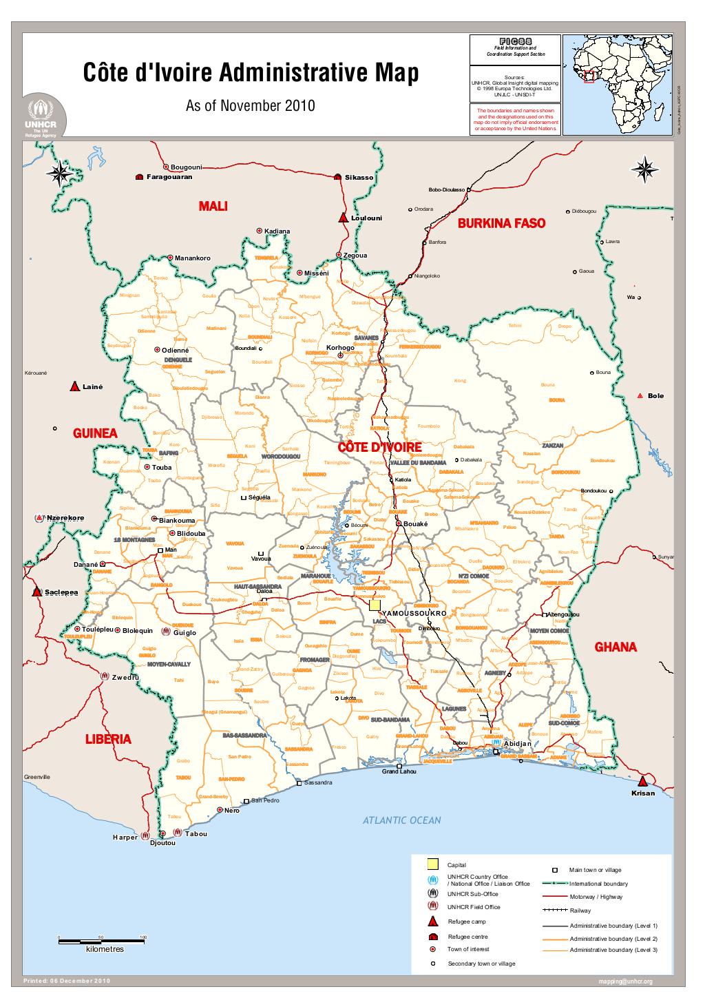 Document Côte d'Ivoire Administrative Map November 2010